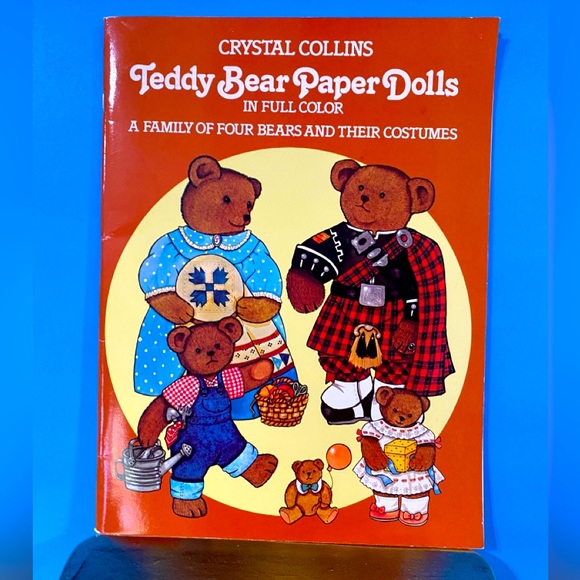 TEDDY BEAR PAPER DOLLS VTG 1983 NEW UNUSED CRYSTAL COLLINS A FAMILY OF 4 BEARS - Picture 1 of 11